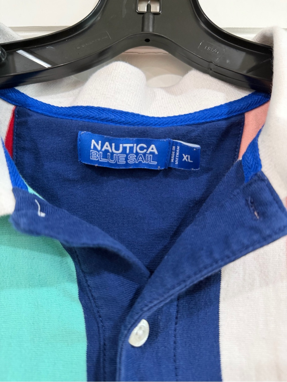 Nautica Men’s Multi-Stripe Polo Shirt - White, Red, Navy, Teal, Yellow, Pink - Picture 2 of 7